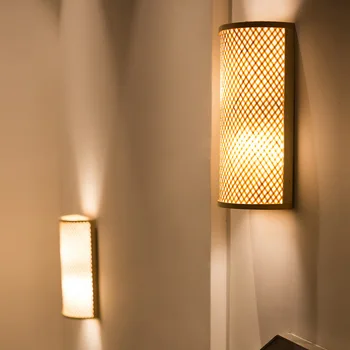 Современный настенный светильник из натурального дерева, светодиодный светильник для спальни, коридора, лестницы, для украшения отеля и дома, держатель лампы E27
