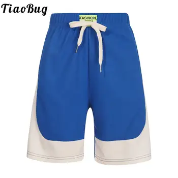 Спортивные шорты с цветными блоками для мальчиков и девочек, повседневные дышащие быстросохнущие короткие штаны для занятий баскетболом, бегом