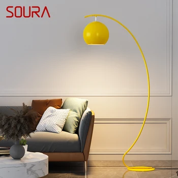 Торшер SOURA Nordic Yellow для рыбалки, современная Семейная гостиная, диван для спальни, креативный светодиодный Декоративный светильник для стояния