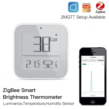 Умный бытовой Bluetooth-сетчатый термометр ZigBee, датчик освещенности, влажности, Tuya Smart App Control
