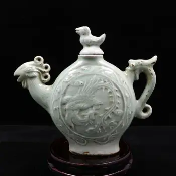 Фарфоровый чайник в форме феникса с глазурью цвета морской волны Chinese Song, кувшин для вина 9,84 