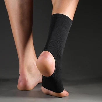 Черная футбольная поддержка лодыжки, 3D плетение, нейлоновая компрессионная поддержка лодыжки, плотные повседневные носки, профессиональный компрессионный наколенник