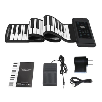 Электронное пианино с 88 клавишами, заряжаемое через MIDI и USB, портативная клавиатура из АБС-пластика, мягкий силикон, гибкое цифровое пианино-рояль
